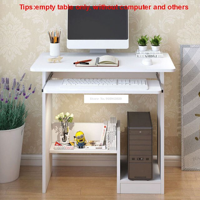 Modern Wood Desktop Computer Desk With Keyboard Tray PC Laptop Desk For Study Student Writing Table Home office Work Furniture: White