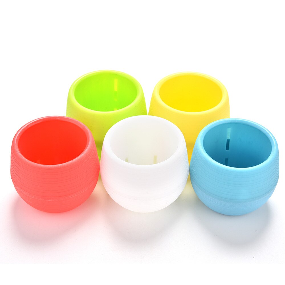Maceta de plástico para plantas verdes suculentas, maceta colorida para el hogar, oficina, artículos de decoración para jardín 7cm * 6,5 cm