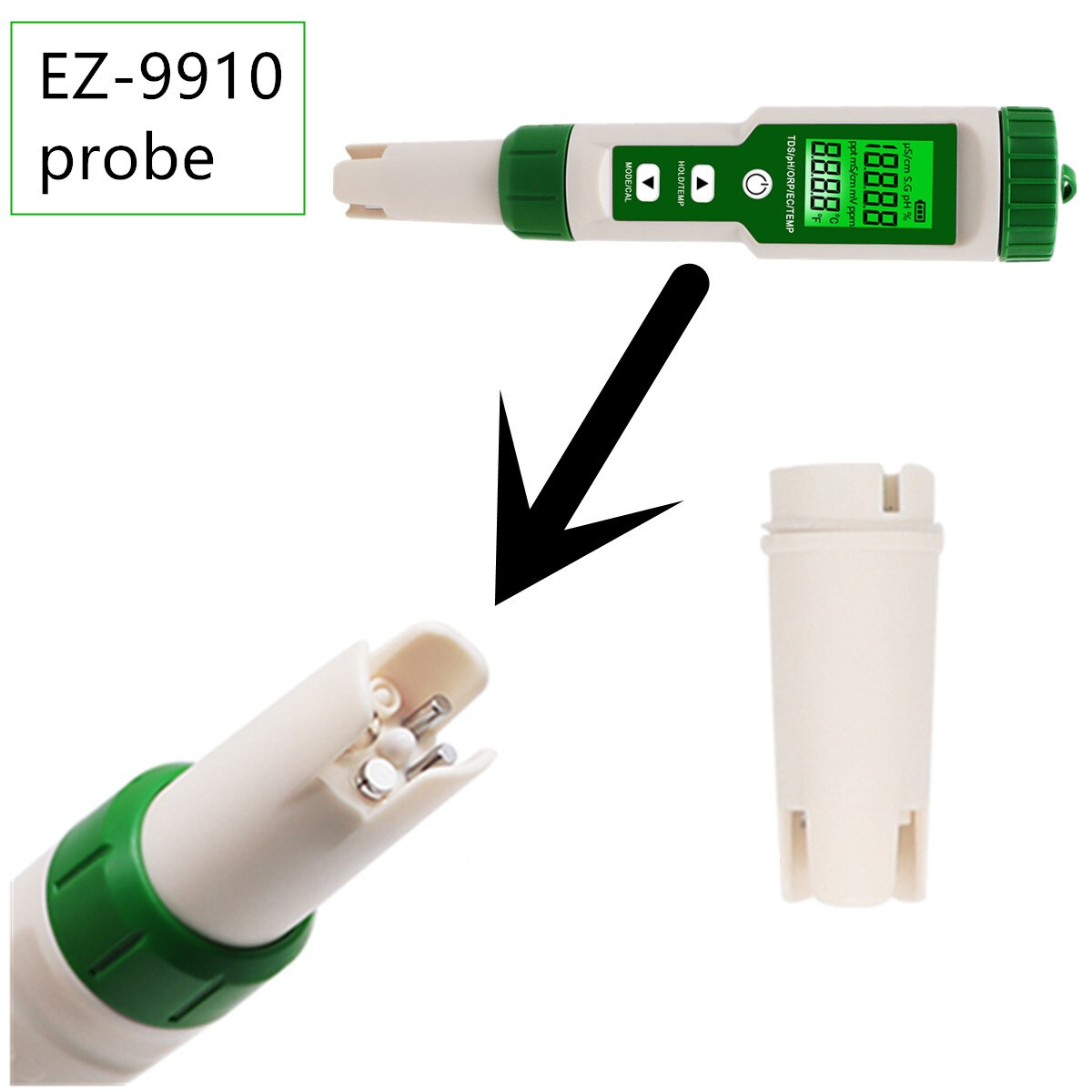 Replacement Glass probe Electrode for digital 7 IN 1/5 IN 1/3 IN 1 tds ec ph ORP temp tester 40% OFF