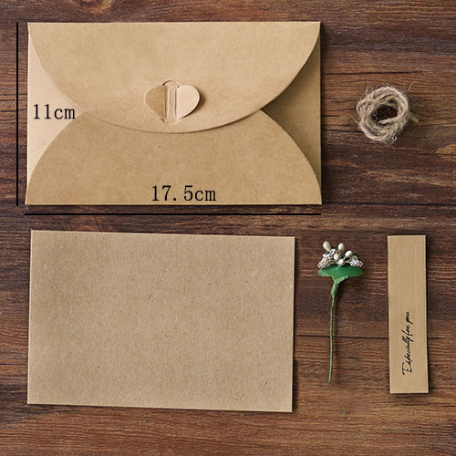 17.5 x 11cm 1pc kraftpapper kuvertpåsar vintage kuvert för kort scrapbooking brevpapper kuvert: L gloden blomma