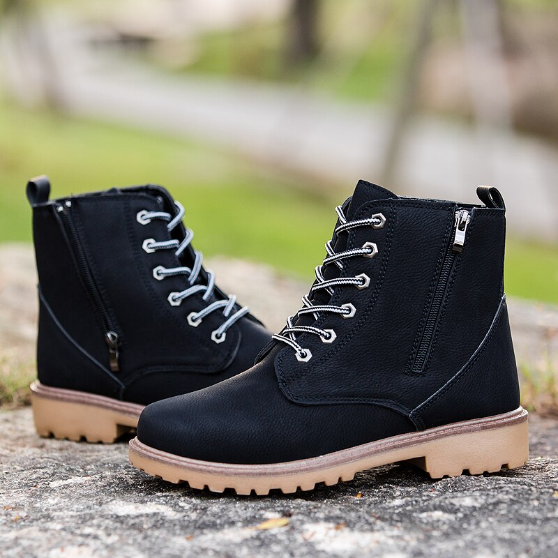 Audorci oben Winter Lässig Stiefeletten Jahrgang Stil Männlichen Motorrad Schuhe Größe 39-46