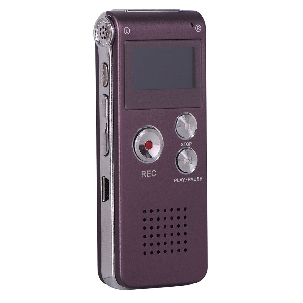 Moderno reproductor MP3 dictáfono con grabadora de voz y sonido DIGITAL, de acero, recargable, 8GB: WE