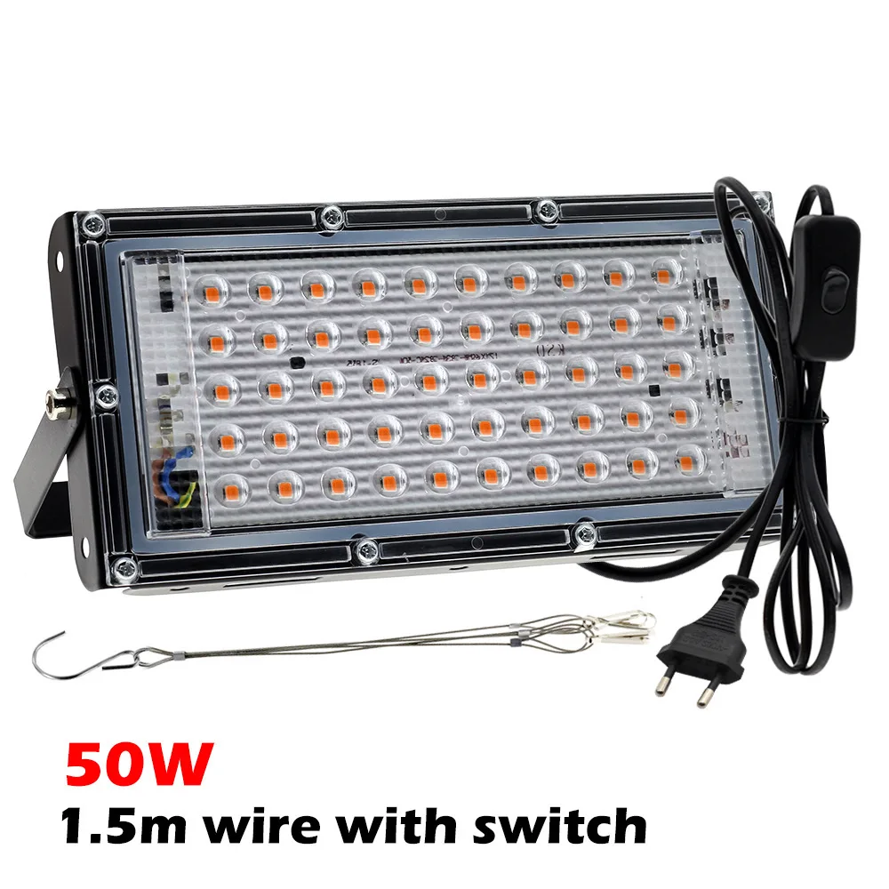 Phyto lampe 50W 100W 300W Phytolamp pour plantes spectre complet Led culture des plantes cultivateur Culture intérieure Led lampe de culture lampe Uv: Bronze