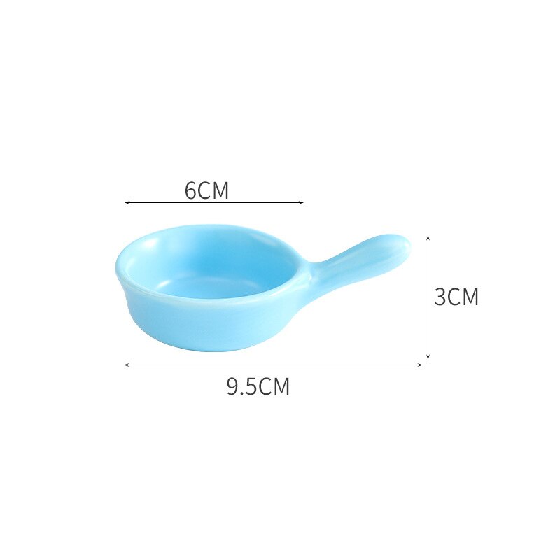 Cearmic Saus Schotel Japanse Saus Pot Kom Dompelen Plaat Kruiden Container Met Handvat Restaurant Kruiderij Kommen: Sea Blue