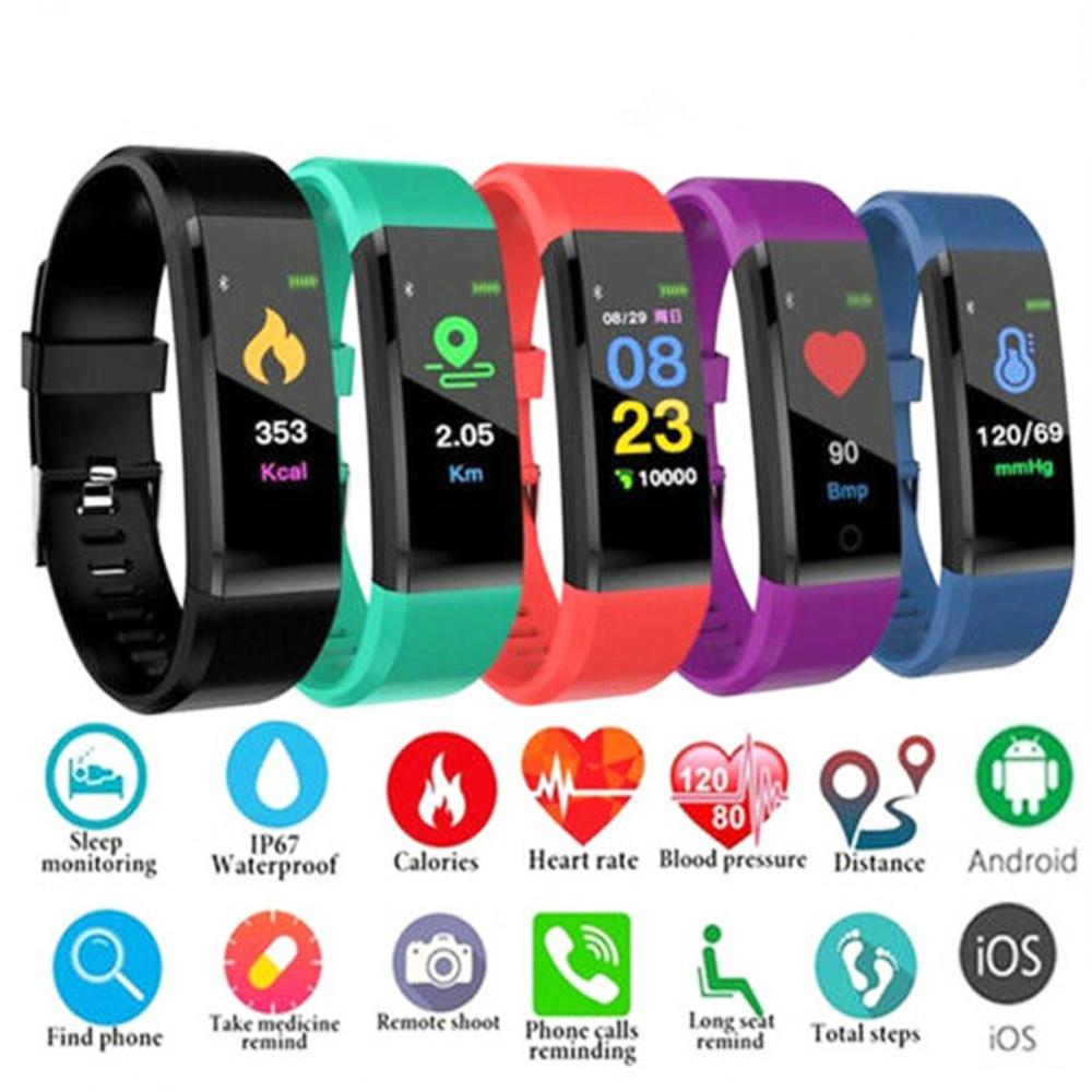 ID115 Plus Pro Colour Activiteit Fitness Tracker Smart Horloge Stappenteller Polsband Lopen Hartslag Stappenteller Smartband