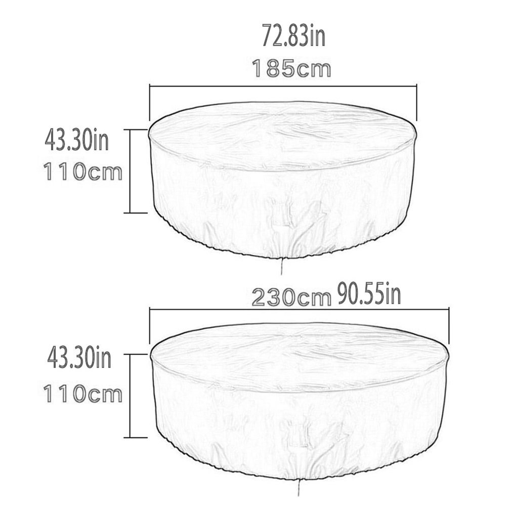 2 Size Ronde Waterdichte Outdoor Patio Tuinmeubelen Covers Regen Sneeuw Stoel Covers Voor Eettafel Stoel Dust Proof Cover