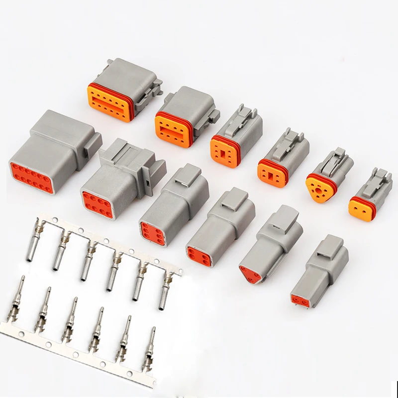 1/5set Deutsch DT Connettore 2/3/4/6/8/12 Pin Elettrico Impermeabile Femmina e Maschio Connettore Spina per Auto Motore