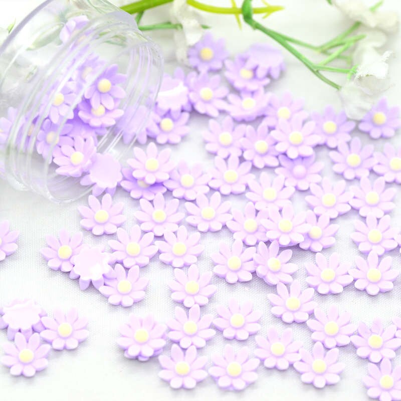 8mm søde harpiks bittesmå flatback blomster | diy håndværk blomster miniaturer | party dekoration blomster | neglekunst dekoration blomster