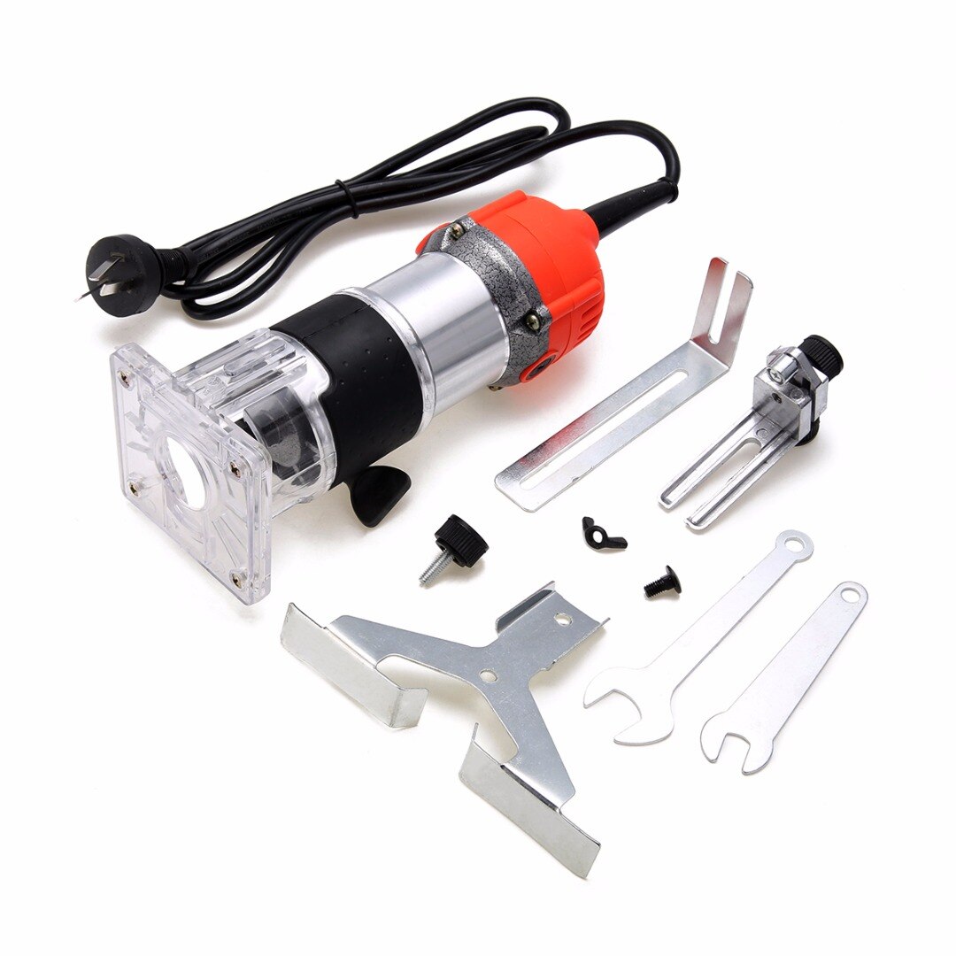 800W 220V Wood Trim Router 6.35mm Collect Diameter Electric Hand Trimmer Woodworking Laminate Palm Router Joiner Tool