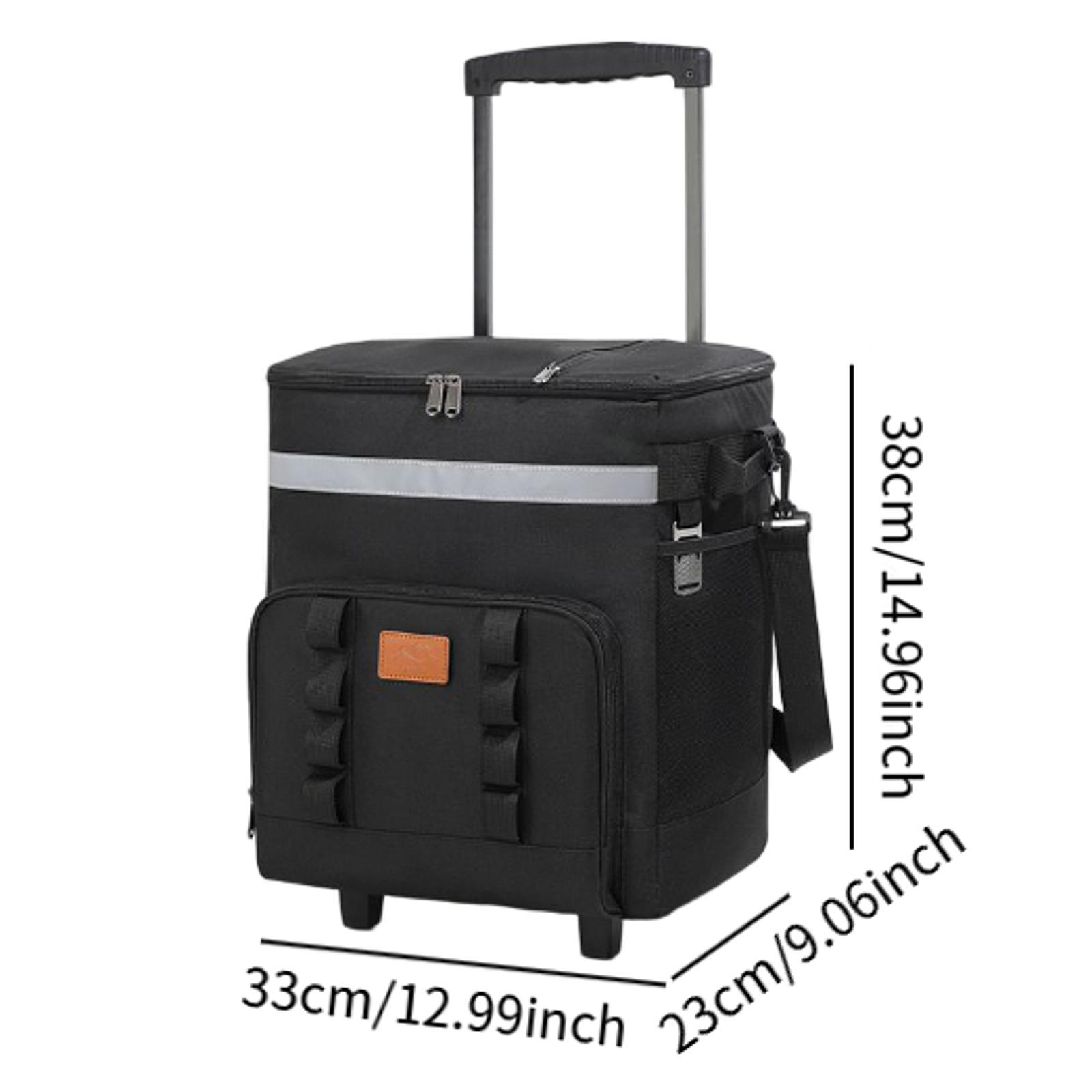 35l isolerede rullende køletasker med hjul, bærbar isboks til picnic, strand, camping, familieudflugter, rejser, hold dig kølig