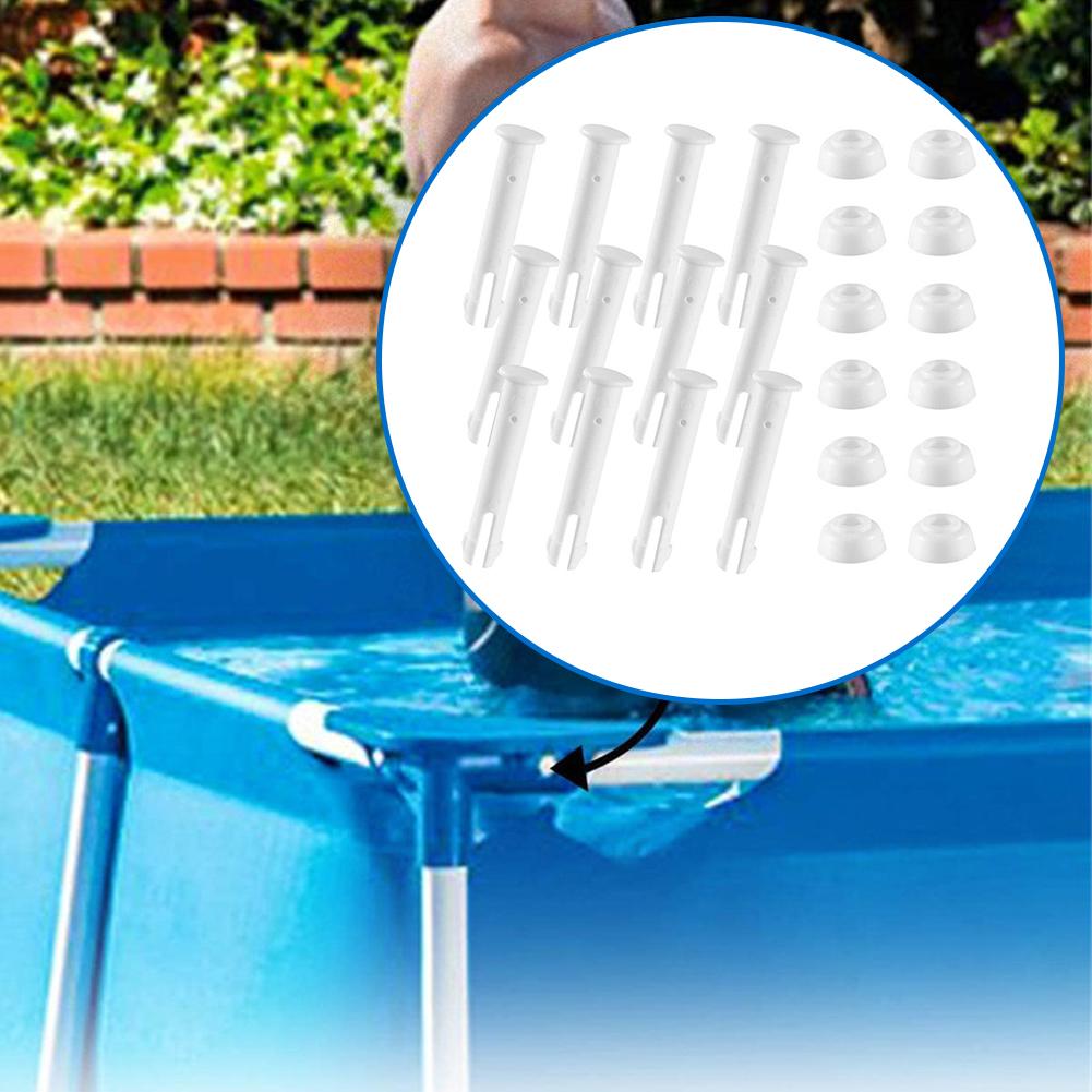 12 Stuks Plastic Zwembad Joint Pins Rubber Afdichtingen Voor Intex 10 '-12' Bovengrondse Metalen Frame Zwembaden zwembad Vervangende Onderdelen 28270-28272