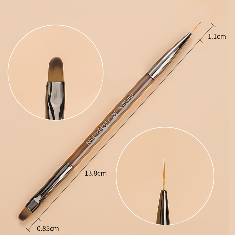 14 Größen Nail Art Pinsel Metallgriff Nail Liner Pinsel Streifenmuster Malpinsel Acryl UV Gel Verlängerung Zeichnung Schnitzstift: green
