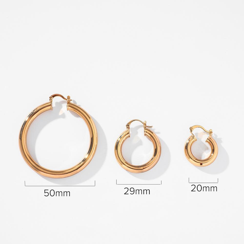 20mm Huggie Hoop Earrings Thick Gold Plated Brass Hoop Earrings Daily Metal Jewelry for women