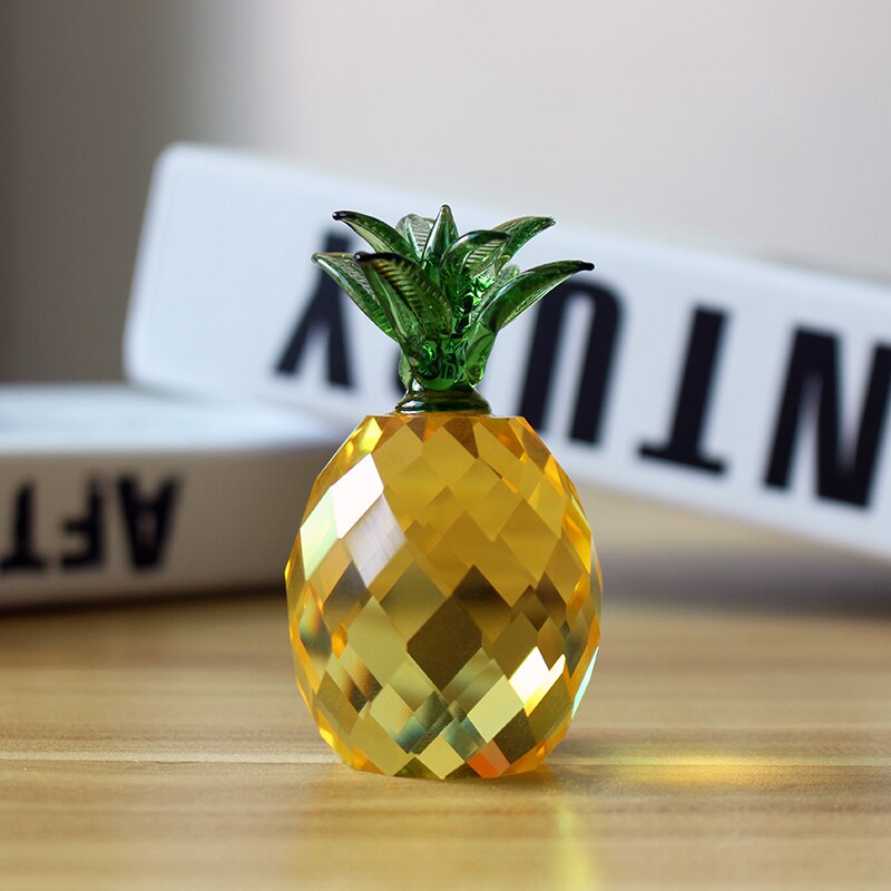Krystal ananas frugt glas papirvægt kontor hjem dekoration fest ornament tilbehør bryllup jul