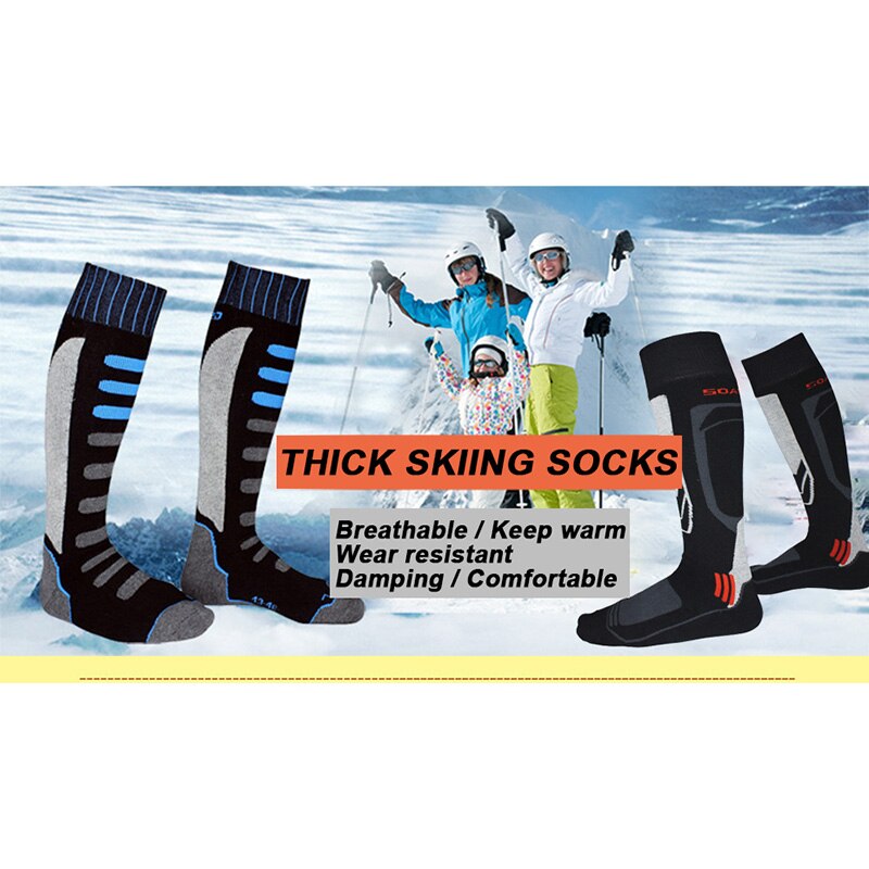 Men Women Skiing Socks Cotton Thermosocks Winter Outdoor Sport Snowboarding Hiking Ski Warm Thicker