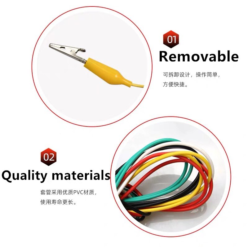 2pcs/5pcs Line length 50cm Crocodile clip small 28mm Double-ended Crocodile Clips Cable Alligator Clips Wire Testing Wire Clip