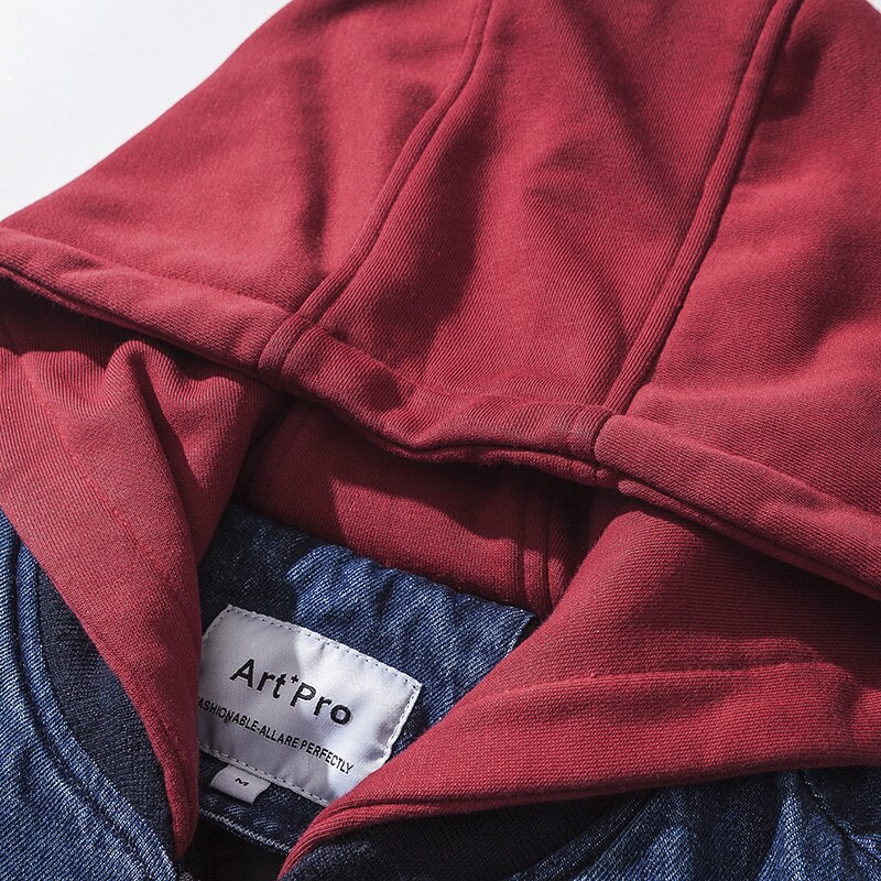 Winter Thickened Denim Jacket Men Japanese Style Streetwear Casual Warm Hooded Bomber Jacket Coat Cotton Padded Clothing Male