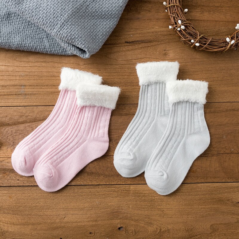 4 Pair/lot Baby Girls Socks Solid Soft Cotton Infant Autumn Winter Socks Newborn Kids Socks Toddle Girls Socks For 0-2years