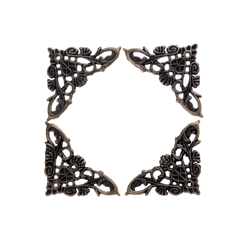 4 Stk/partij Vlinder Hoek Beugel Antieke Frame Accessoires Bronzen Sieraden Doos Boek Notebook Menu 'S Decoratieve Protector