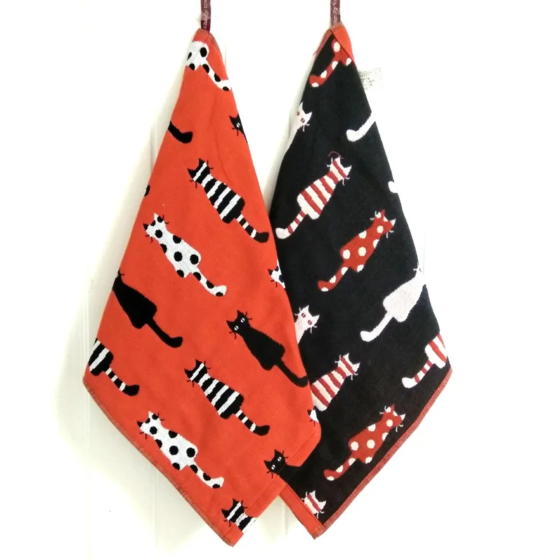 1 ST 35*40 cm Drielaags Zachte Baby Katoenen Badhanddoek Stof Jacquard Cartoon Kat Beer Opknoping Handdoeken Vierkant Gezicht Hand Gaas Handdoek