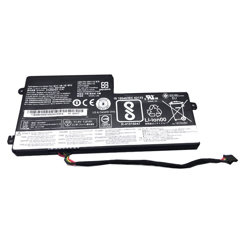 Batterie Lenovo ThinkPad X260 Originale, 45N1112, 24Wh, 11.4V, état 70%