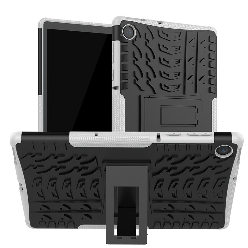 Heavy Duty Hybrid Shockproof Beschermhoes Voor Lenovo Tab M10 Plus 10.3 Fhd TB-X606F TB-X606X Tablet Case + Filmgift: White