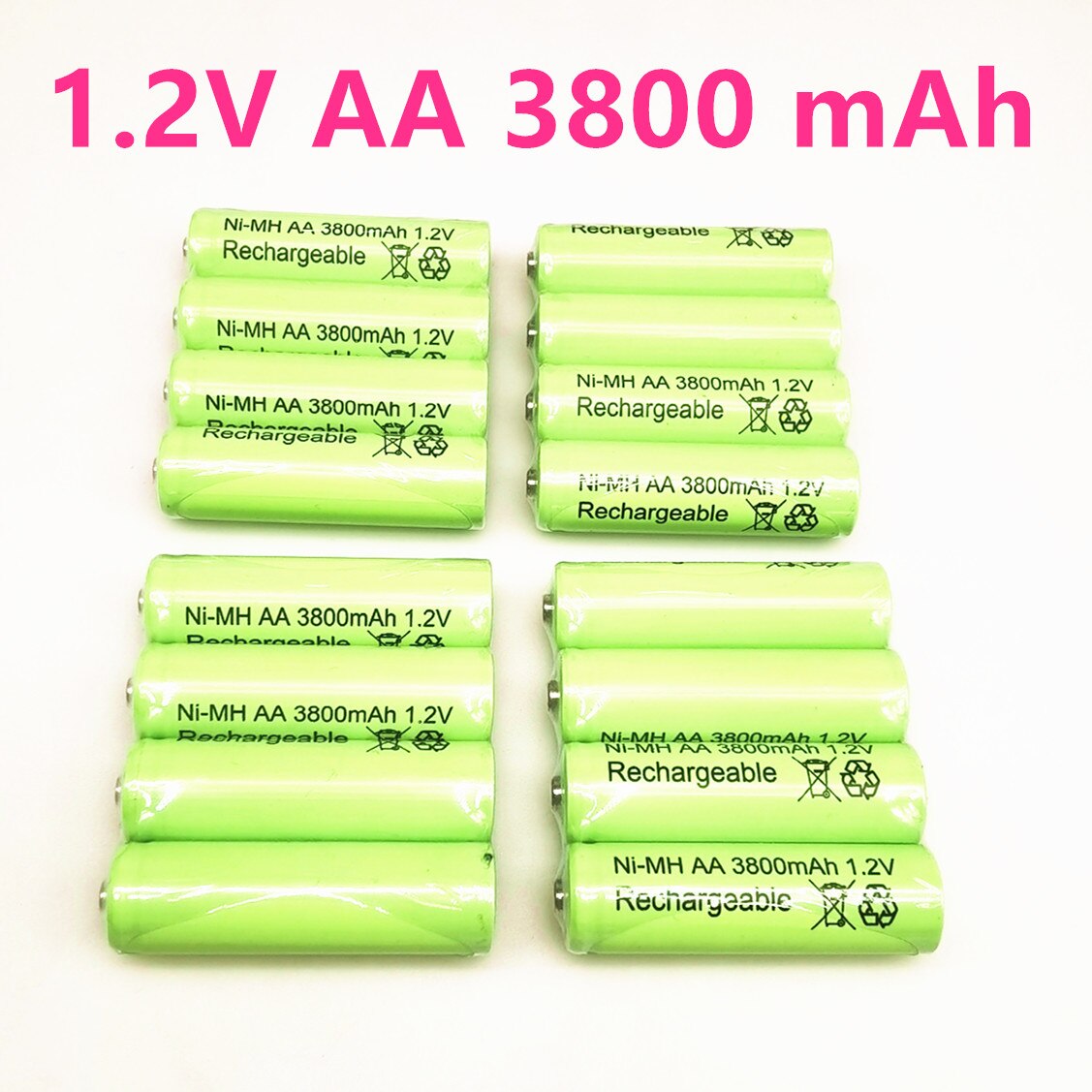 20PCS 100% original AA 3800mAh 1.2V rechargeable battery AA 3800mAh Ni-MH rechargeable 1.2V 2A battery