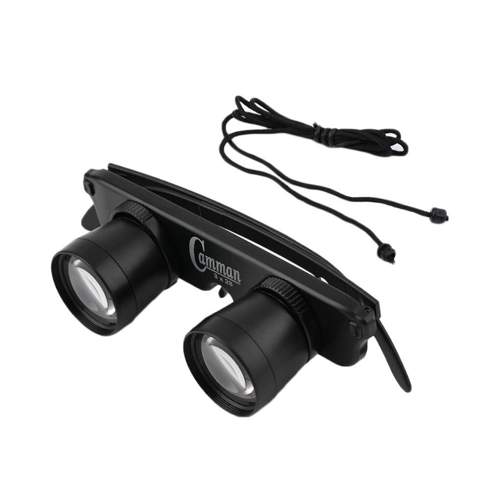 3x28 Magnification Glasses 3 In 1 Telescope Outdoor Fishing Optics Binoculars High Clarity Fishing Eyewear Tackle Device Black