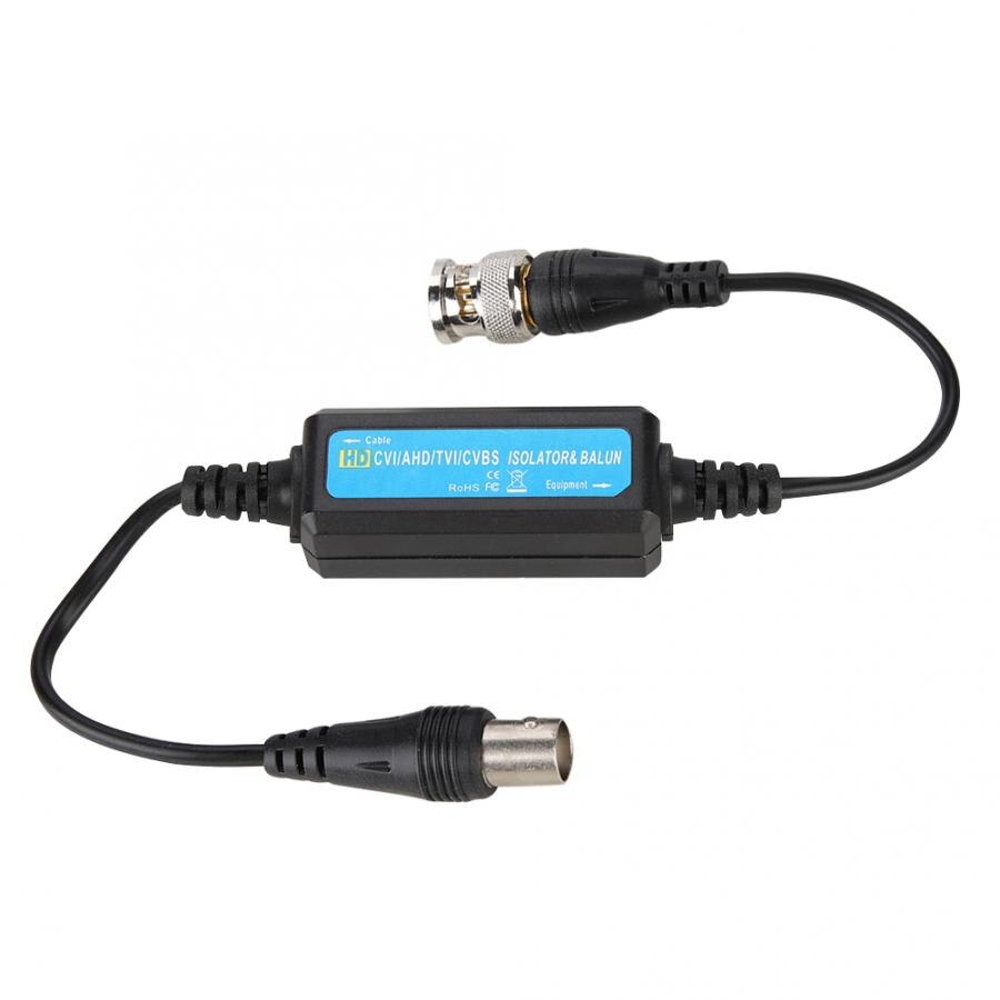 HD-TVI/CVI/AHD/CVBS Ground Loop Isolator Video Balun Coaxial BNC Male to Female for Camera Ground Loop Isolator