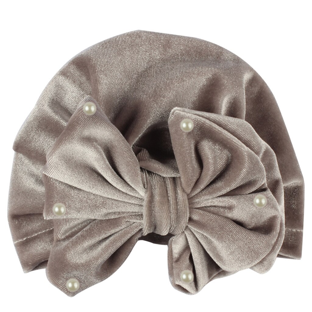 Chapeau indien en velours doré pour enfants | Perles, chapeau avec nœuds, casquette pour enfants, couvre-chef pour filles, 11 couleurs, offre spéciale,: gray