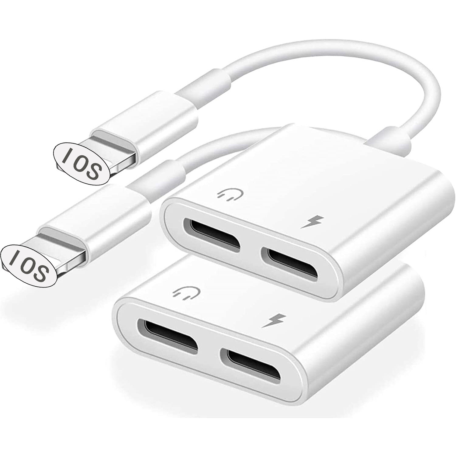 Adapter Splitter 2 in 1 Dual Lightning Charging Cable Audio Adapter Converter Charging Call Music Control for iPhone Headphones