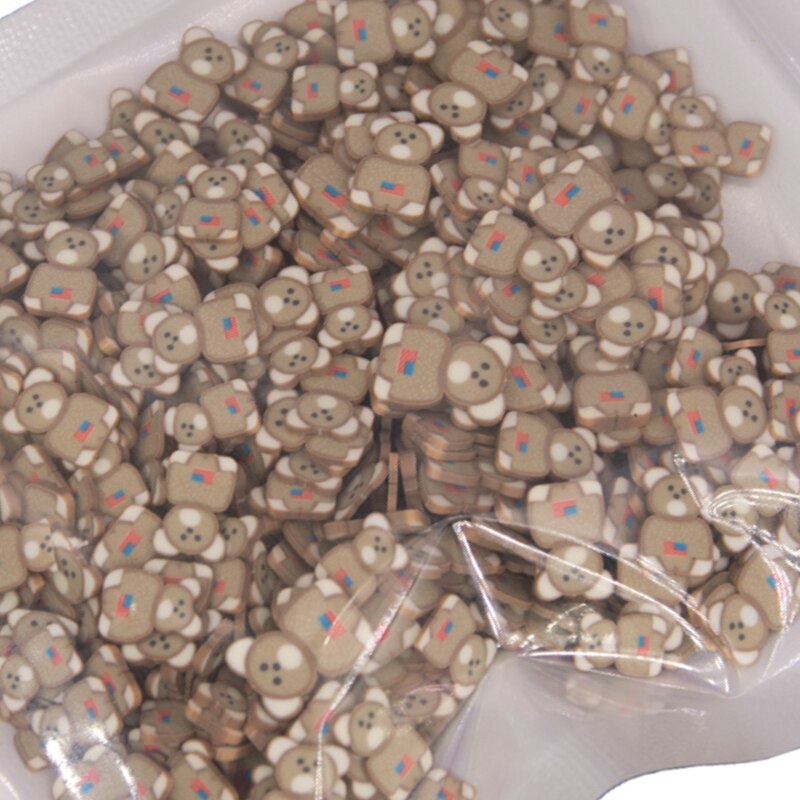 30g Auge Pilz Nette Bär Fisch heiser bilden Polymer Ton Scheiben Streusel für Handwerk Machen DIY Schlamm zu Filtern Acryl Harz füllstoff: 8 klein Bär