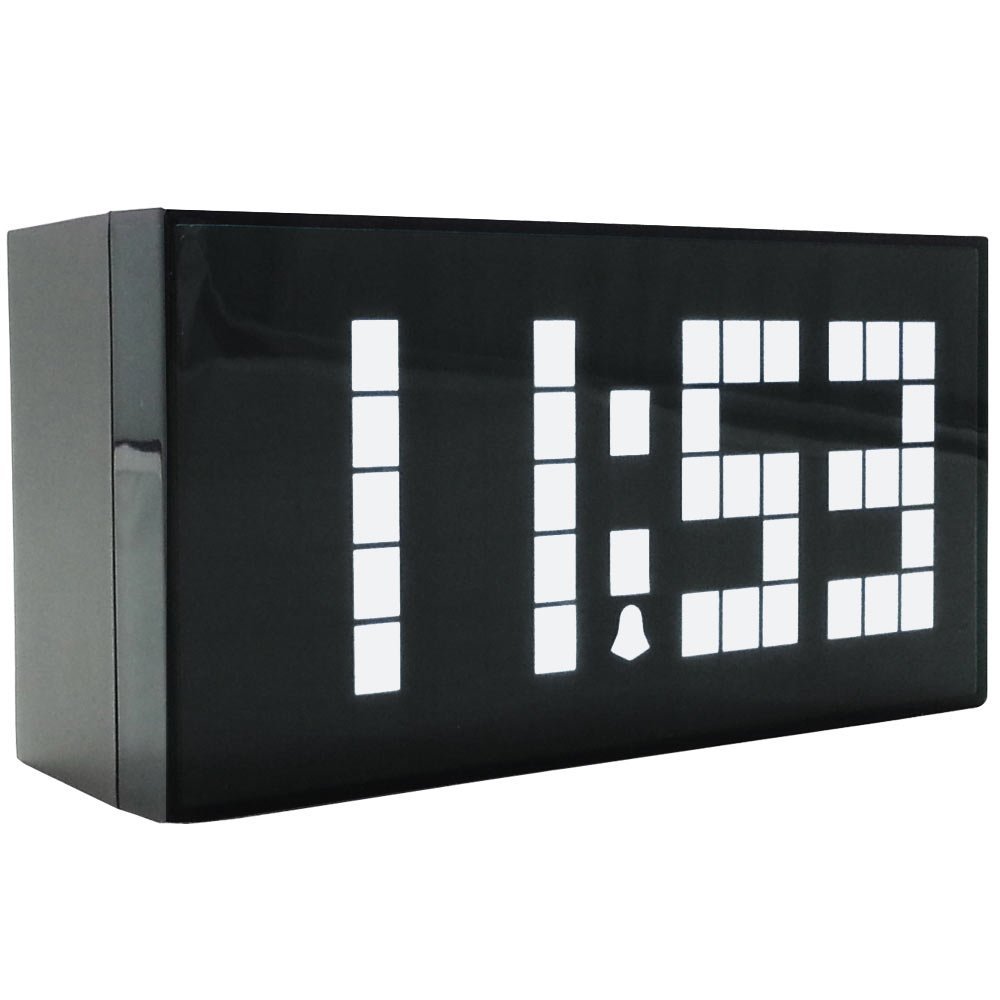 4 Colors LED Clock Digital Alarm Clock Wall Table Desktop with Snooze Calendar Temperature: 4Digit 5pixels White