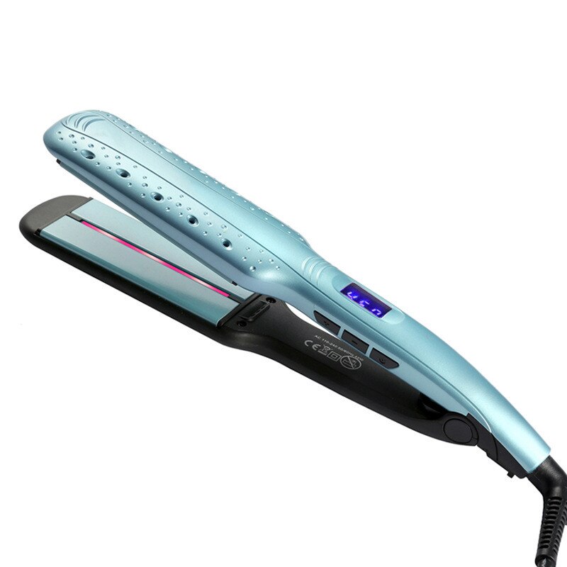 Straightening Irons Infrared negative ion hair straightener Ceramic Flat Iron LCD iron 2 inch Diameter Styling tool