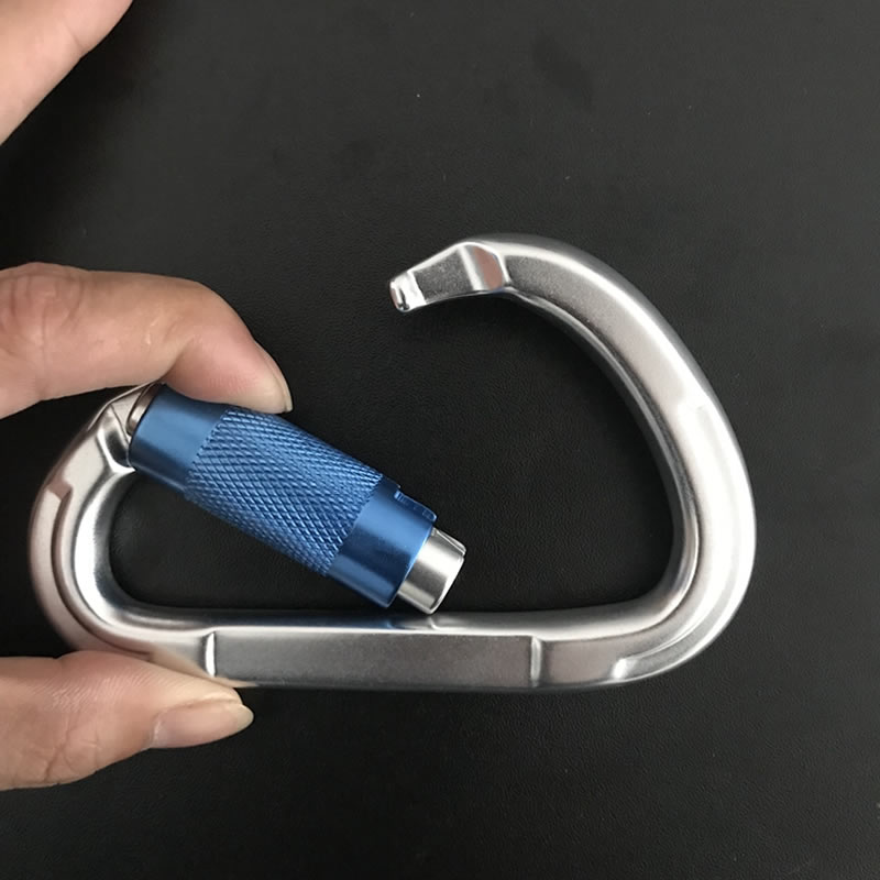 Mosquetón de aluminio con bloqueo automático, hebilla en forma de D para escalada en roca, Yoga, hamaca, Camping, senderismo, deportes al aire libre, 25KN