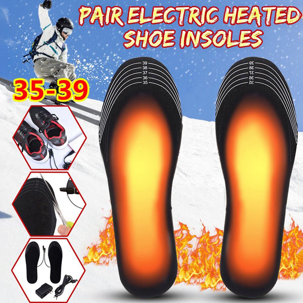 1 Paar Usb Verwarmde Inlegzolen Winter Voeten Warm Schoen Pad Mat Comfortabele Outdoor Sport Warm Schoen Verwarming Inlegzolen