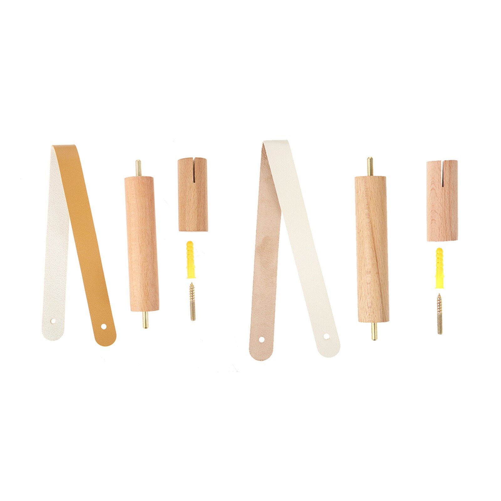 Soporte de madera + cuero/latón para papel higiénico, rollo de cuerda colgante, toallero de montaje en pared, Beige/marrón, decoración del Hogar, baño, Hotel y cocina, 1 unidad