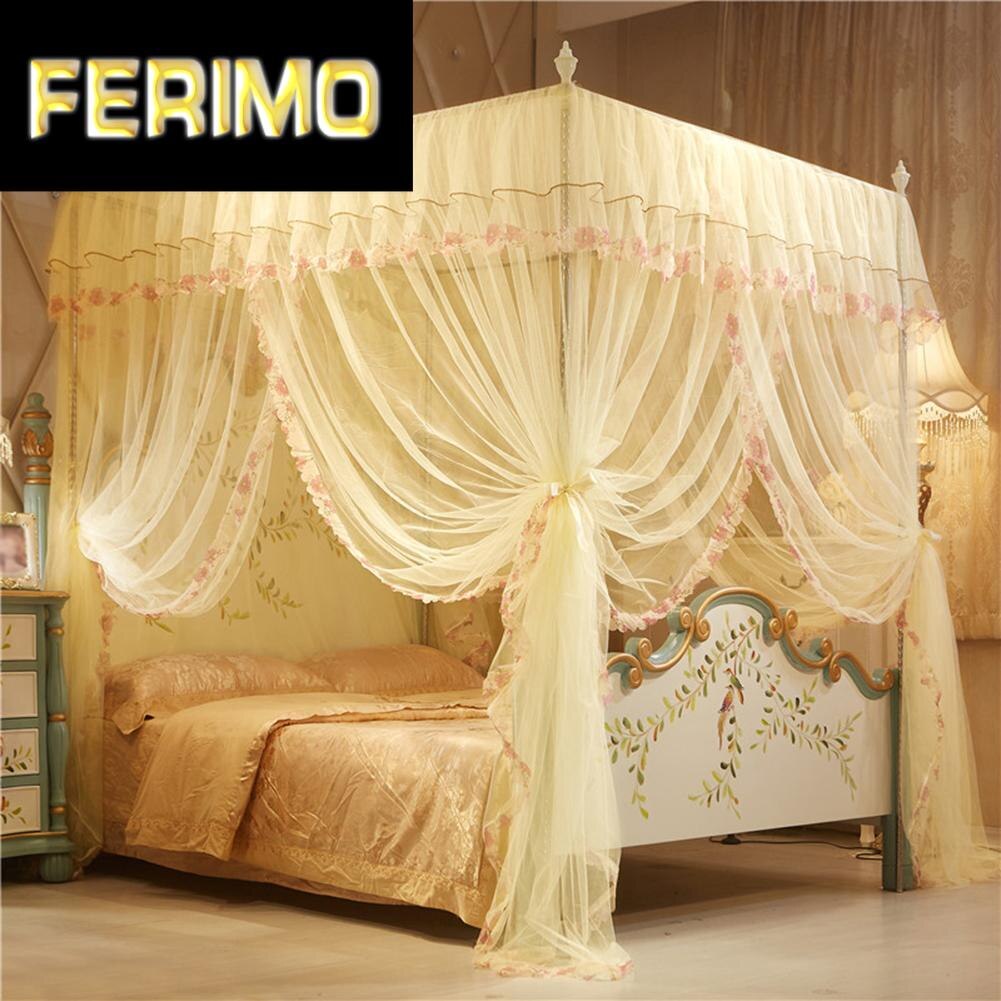 36 150*200 Cm Klamboe Elegante Kant Polyester Insect Bed Canopy Netting Gordijn Ronde Dome Klamboe Beddengoed
