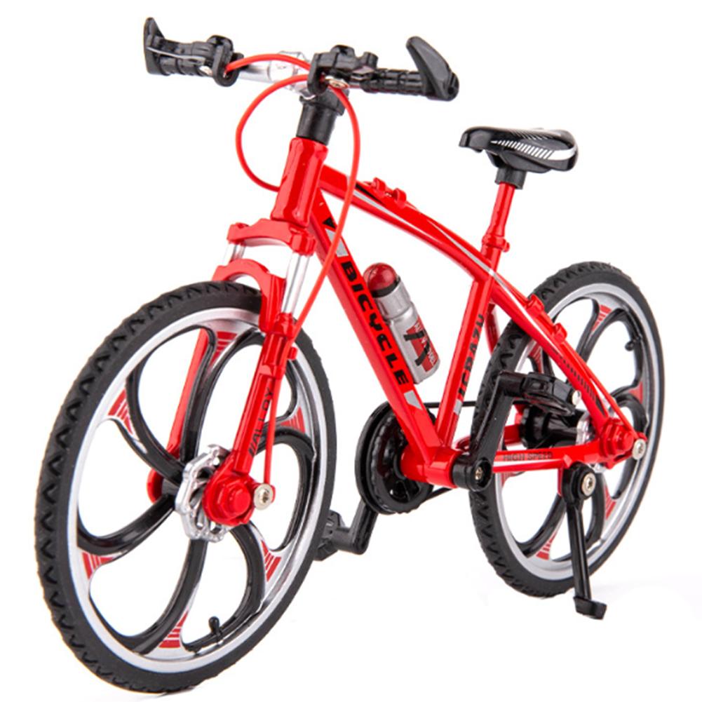 Mini cykelmodel slidstærk foldbar legeringscykel ornament cykel simulering dekoration: Rød