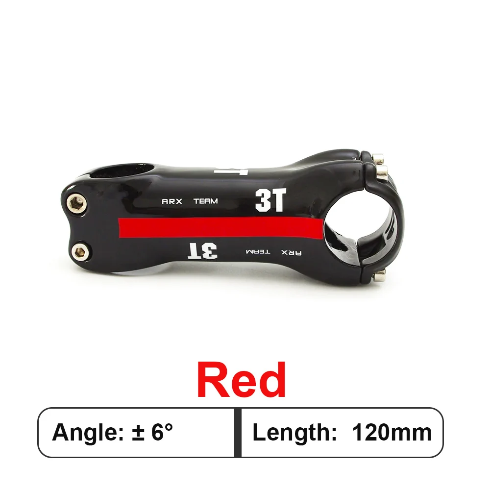 Vástago de bicicleta de carbono 3T de superior, vástago de bicicleta de carretera T800, ángulo de vástago de fibra de carbono para bicicleta de montaña de 6/17 grados/diámetro del dirección 28,6mm, piezas de bicicleta