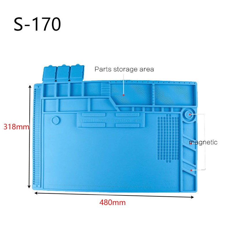 Isolatie Silicone Solderen Pad Mat S-170 S-160 S-150 S-140 Bureau Onderhoud Platform Voor Reparatie Station Wit Magnetische: S170