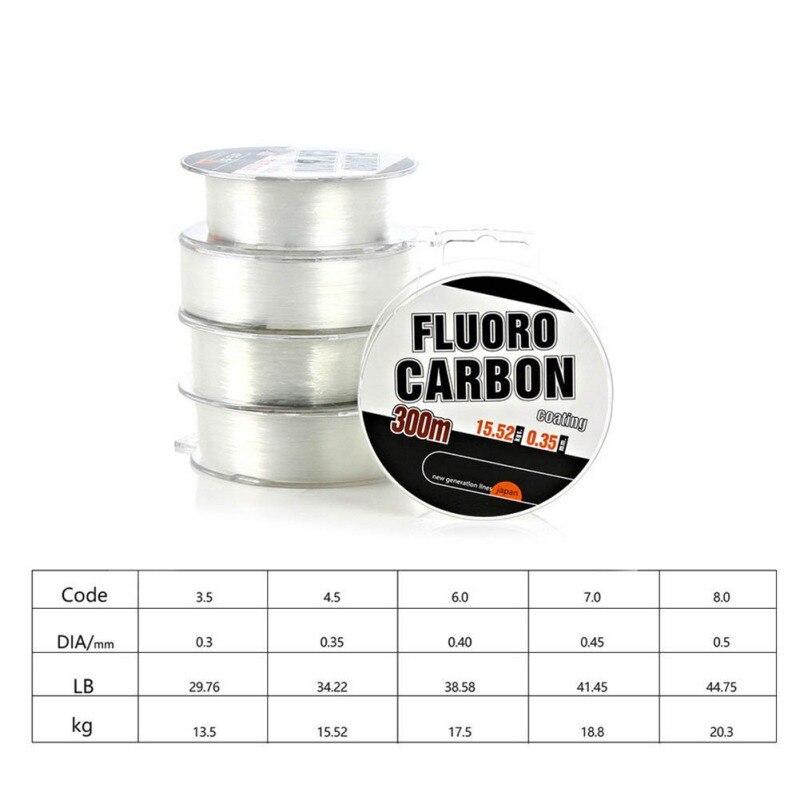 300m Strong Fishing Line Super Power Fluorocarbon Coated Monofilament Fishing Leader Line Fishing Wire Fishing Accessories 1pc