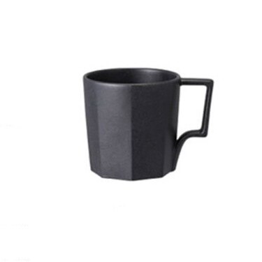 Japanese Style 2cups Hand Drip Coffee Filter Pour Over Coffee Brewer Cup and Saucer Ceramic Coffee Tea Mug Espresso Cup: 300ML- Black Mug