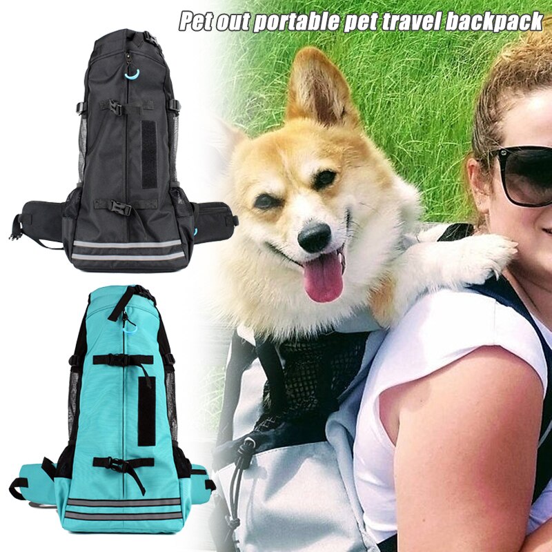 Mochila para mascotas transpirable, bolsa de transporte perro para perros grandes, mochila con Bulldog ajustable, bolsas de viaje E2S