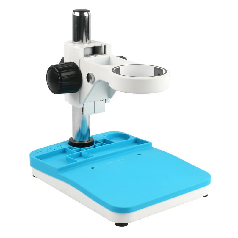 Trinocular Microscope Stereo Binocular Microscope Adjustable Table Working Stand Holder+76mm Ring Holder Insulation Pad