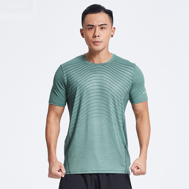 Quick-drying compression men's sports training suit men's gym jogging running suit men's tight fitness workout clothes: Olive / L