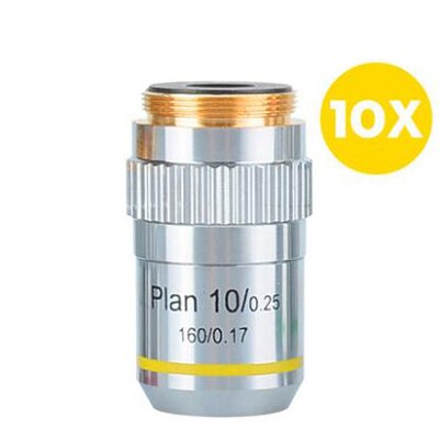 Microscope Objective lens 195 Flat-field / Semi-flat Field Achromatic Objective Lens 4x 10x 20x 40x 60x 100x Can be Choose: 195Plan-10X