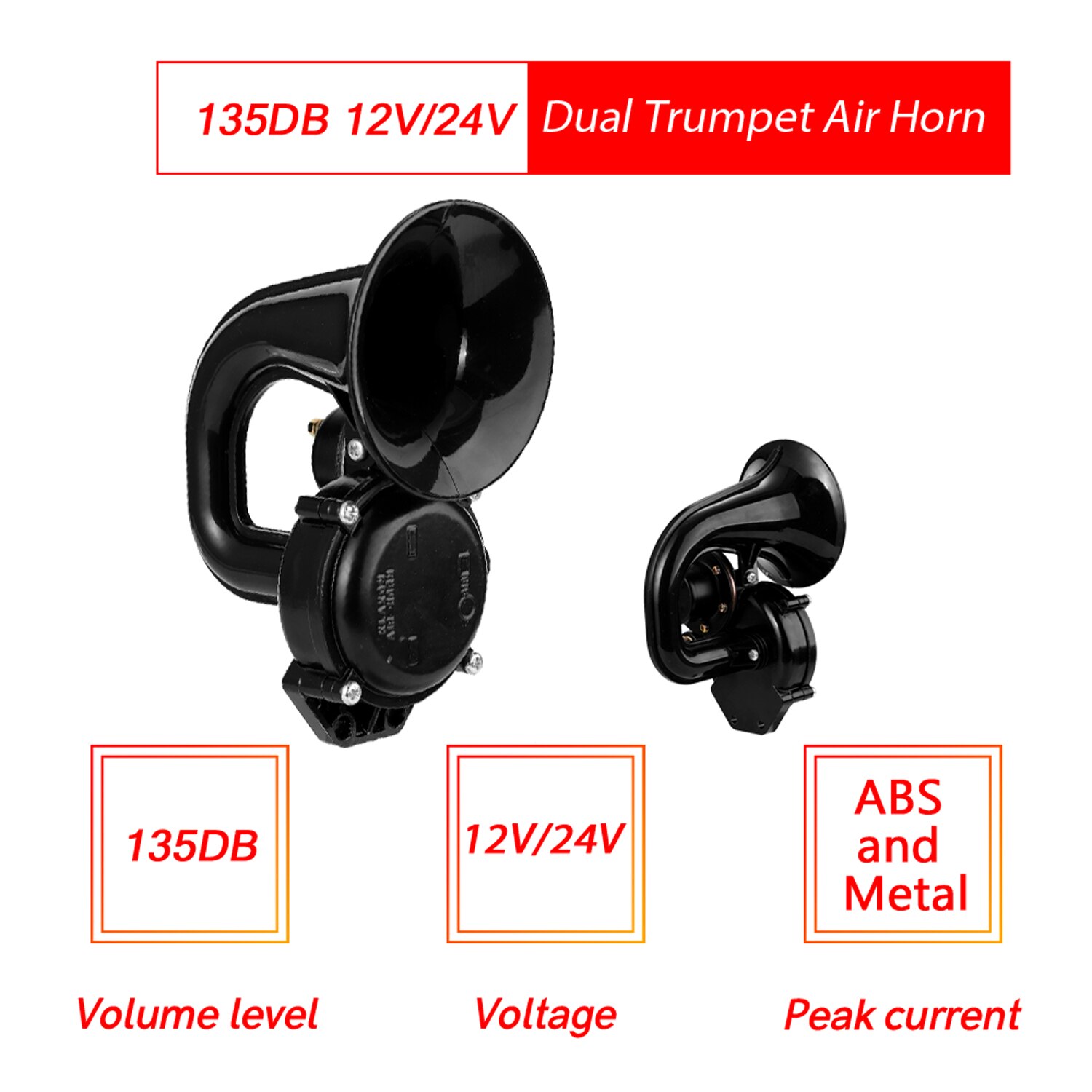 12/24V 250DB de doble tono de aire compacto Kit de bocinas coche camión SUV RV tren caravana, barco, doble tono Super fuerte