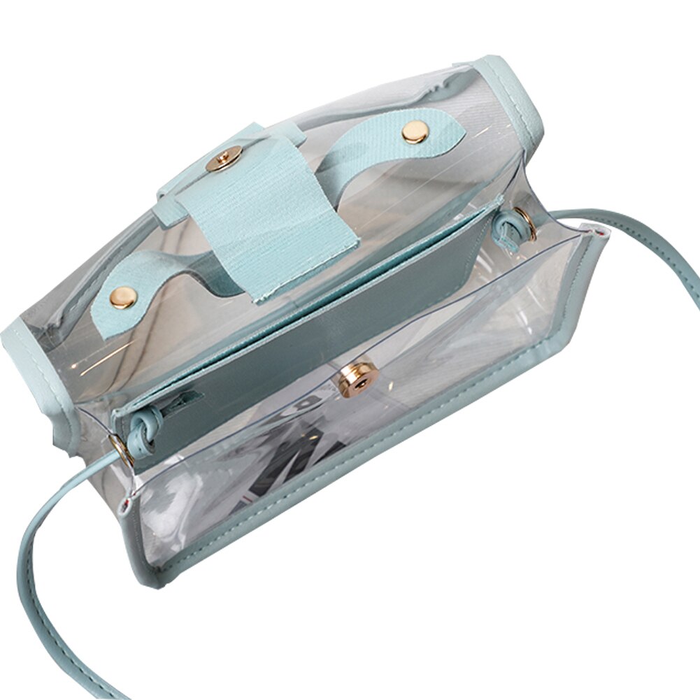Frauen Taschen Damen transparent Gelee Süssigkeit Farbe Kleine Tasche Feste Persönlichkeit Große Schnalle Crossbody Schulter Handtasche