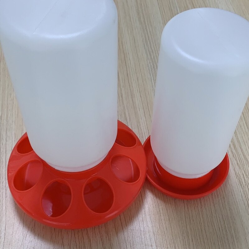 Chick Feeder and Waterer Combo 1 Quart Chicken Feeder &amp; 1 Quart Chicken Water Birds Poultry Feeding Equipment Kit Red